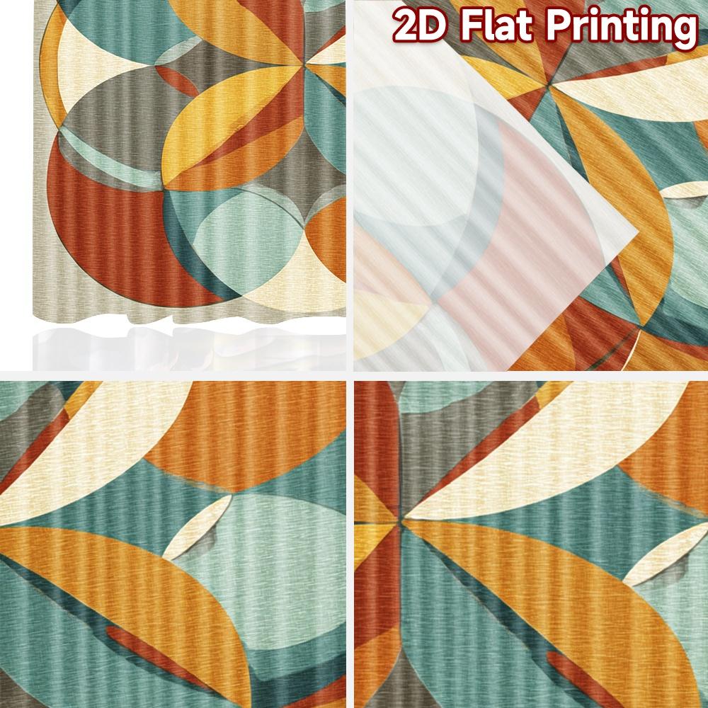 Set Of 2 Flat Printing Curtains Without Rod Geometric Floral Design Valentine Is Day Festival Creative Prints Curtain Made Polyester
