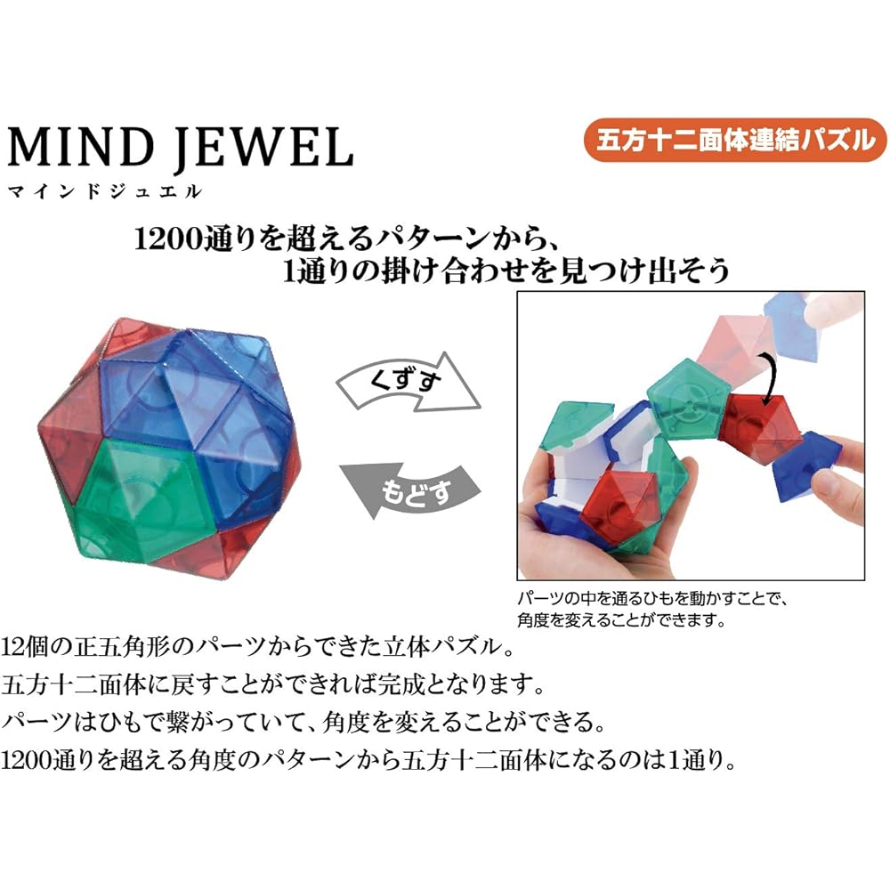 Hanayama Puzzle Exercise Katsunou Mind Jewel Age 6 and Up Educational Toy