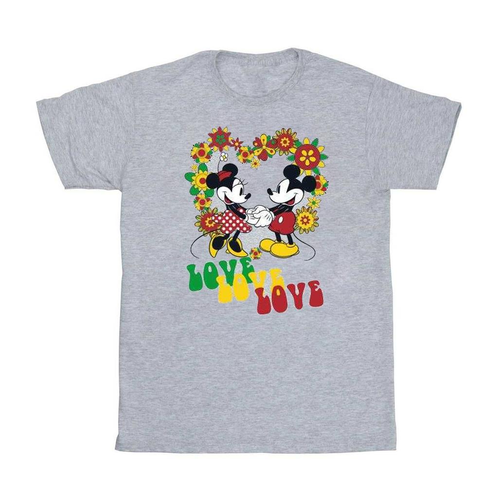 Mickey mouse Hippie Love Mickey & Minnie Mouse Boyfriend-T-Shirt für Damen