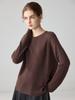 Luxurious Women's 75% Cashmere 25% Mulberry Silk Floral Inlay Round Neck Sweater