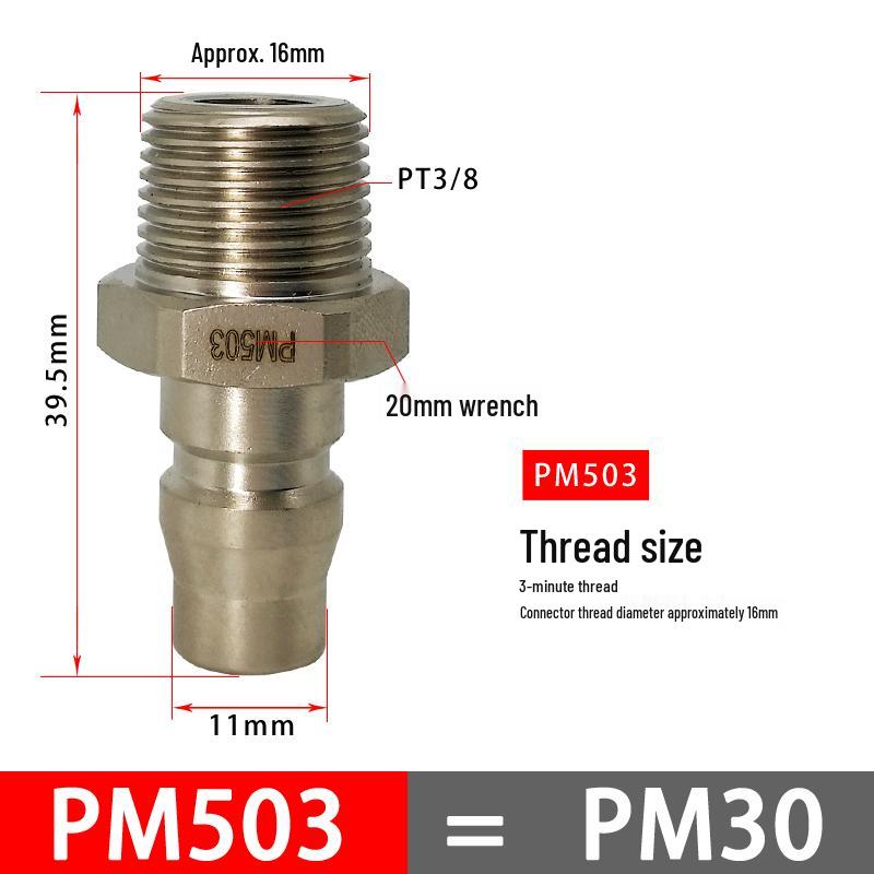 C-Type Pneumatic Quick Connector for Air Compressors and Oxygen Hoses