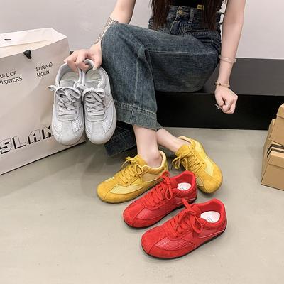 Sommer dünnes Mesh atmungsaktiv rot Damen neue flache Freizeitsneaker