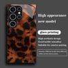 Brown Leopard Print Pattern Glass Phone Case Suitable for Samsung Galaxy S26 S25 S24 S23 S22 S21 S20 FE/Ultra/Plus5G Anti Drop