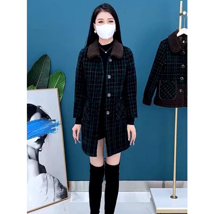 

Slim Fit Plus Velvet Coat: High-End Autumn/Winter Style for Women M