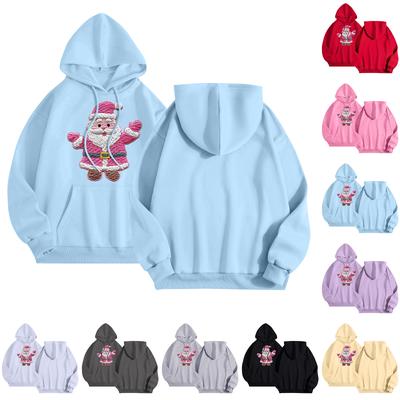Women's Round Neck Long Sleeve Casual Printed Top Hooded Sweatshirt