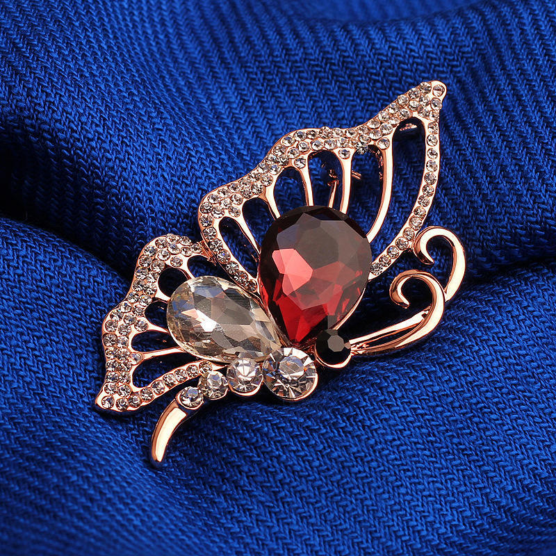 JMXD-Ladies, Beauty of Wings Butterfly Brooch Classic Brooch Silk Scarf Buckle