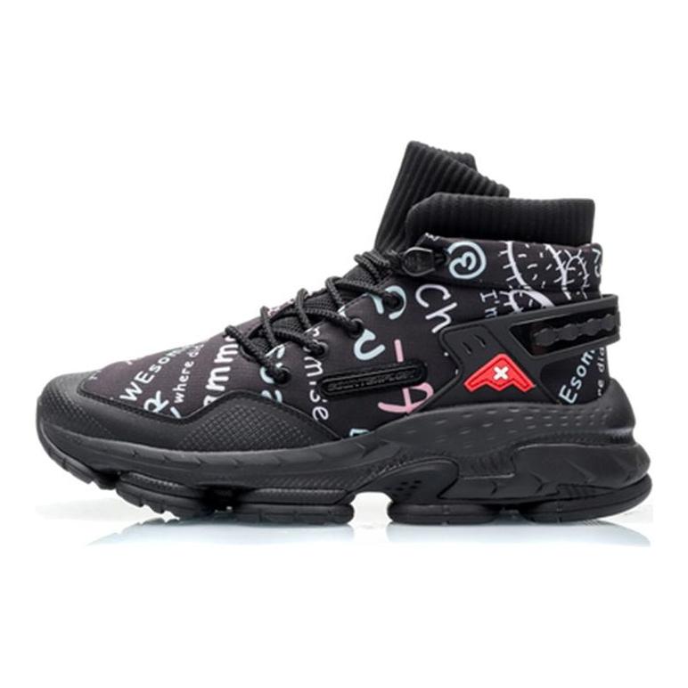 Li Ning CF Countflow AMMO 'Black' Non slip Lightweight High top Sports Casual Shoes Men's Black AGLP137-3