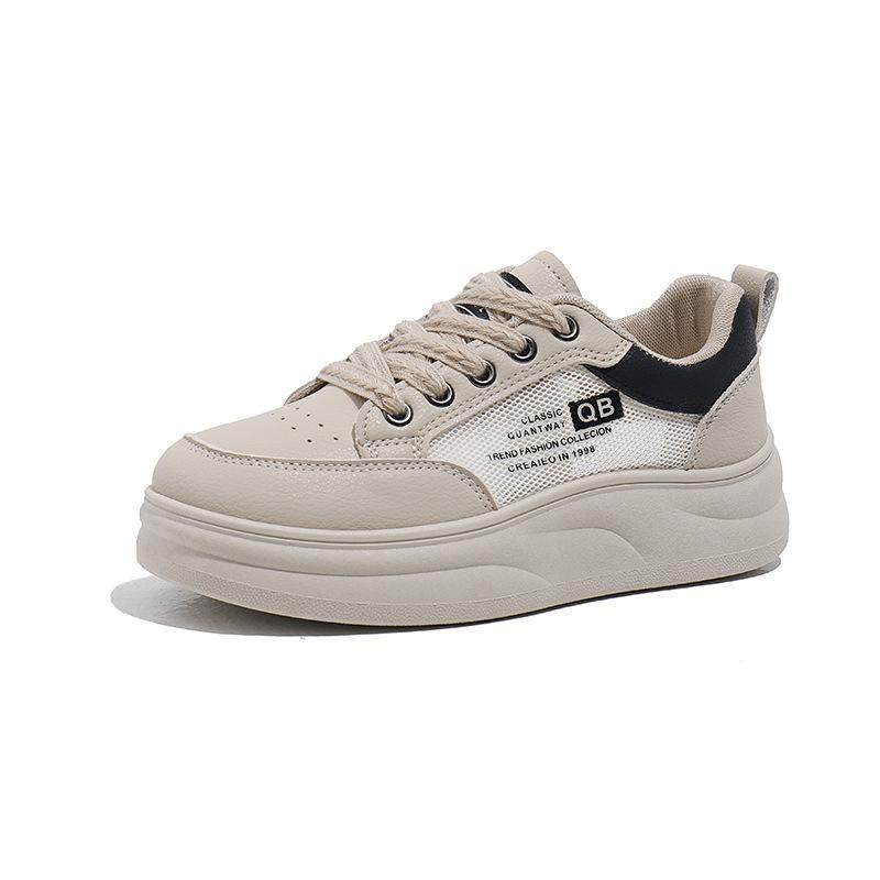 2025 Summer New Korean Ins Breathable Little White Shoes Hollow Casual Board Shoes Thick-soled Versatile Muffin Shoes YB7306