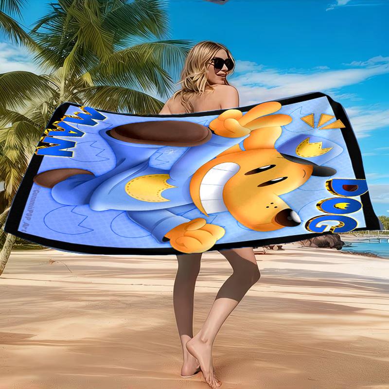 Dog Man And Friends Adventure Beach Towel, Quick-drying, Easy to Care for, Suitable for Both Fitness and Beach Vacations,Sports Essential