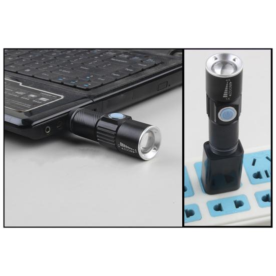Světlo na kolo Teleskopický zoom USB dobíjecí Režimy Nastavitelný Lehký Vodotěsný MTB Silniční Horské kolo Noční jízda LED Přední světlo