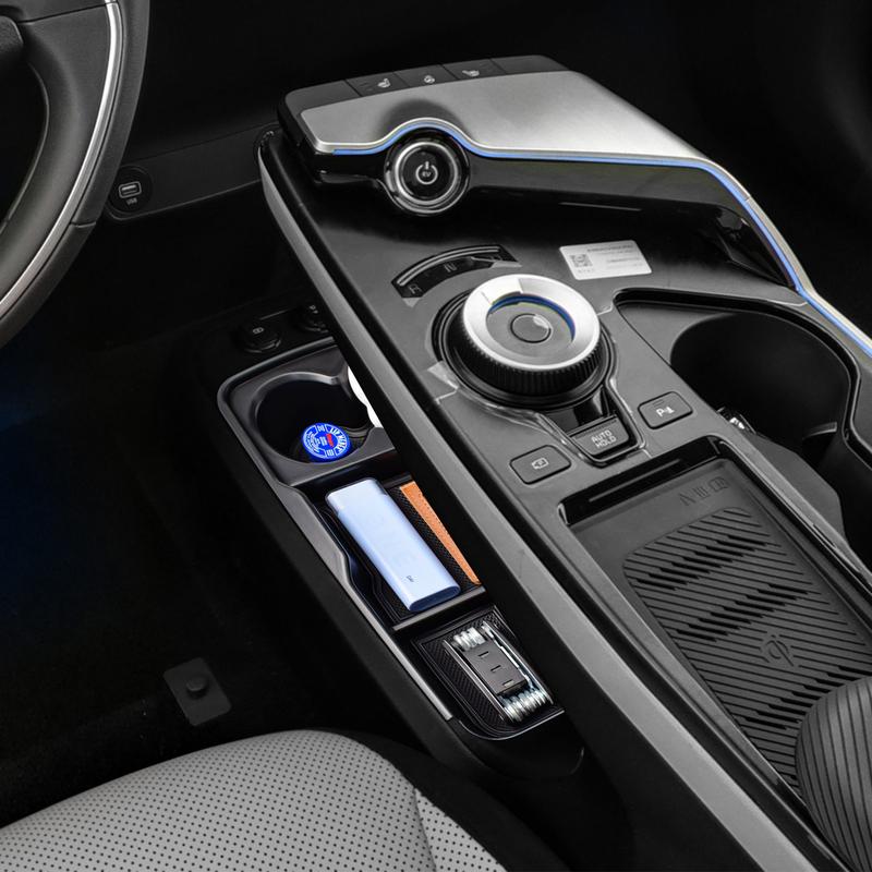 Center Lower Console Tray Organizer For Kia EV6 Lower Armrest Storage Car Box ABS Water Cup Holder Storage Box Accessories