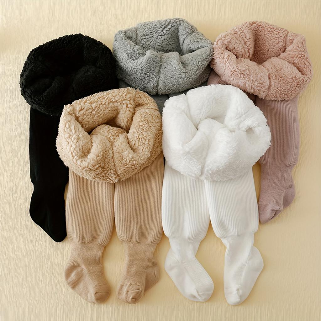 Winter Infant Baby Girls Polar Fleece Lining Stripes Leggings Plus Thick Warmth Cotton Tights Toddler Kids Keep Warm Pantyhose