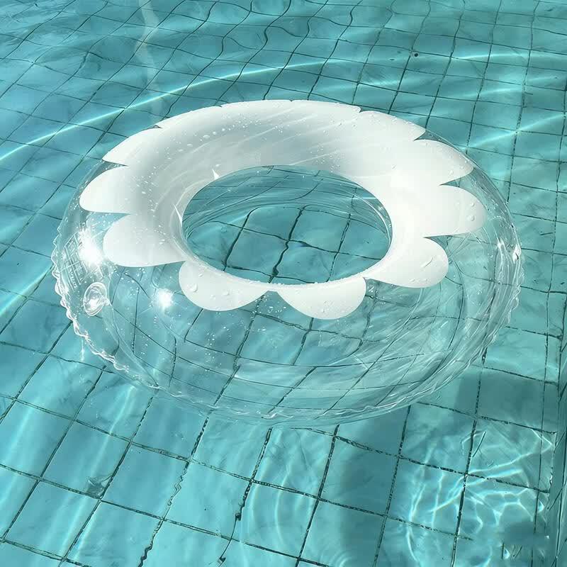 Kids  Striped Flower Inflatable Swim Ring, 90cm