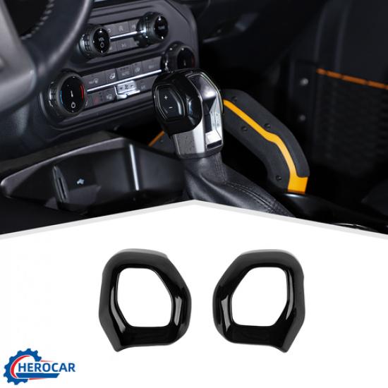 2X Interior Gear Shift Knob Head Cover Decor Trim for Ford Bronco + Black