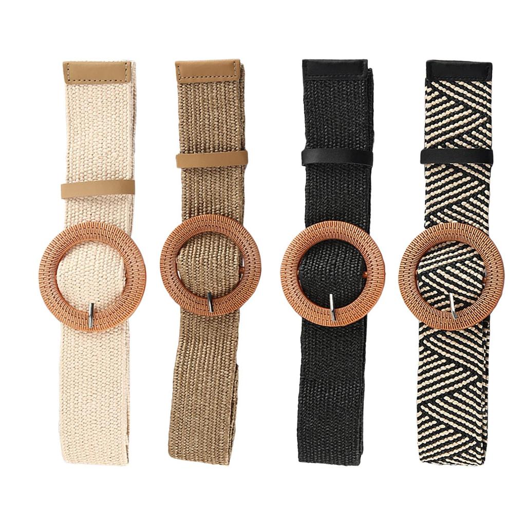Straw Woven Belt Waist Dress Band Women Waist Belt Casual Boho Waistband Belt