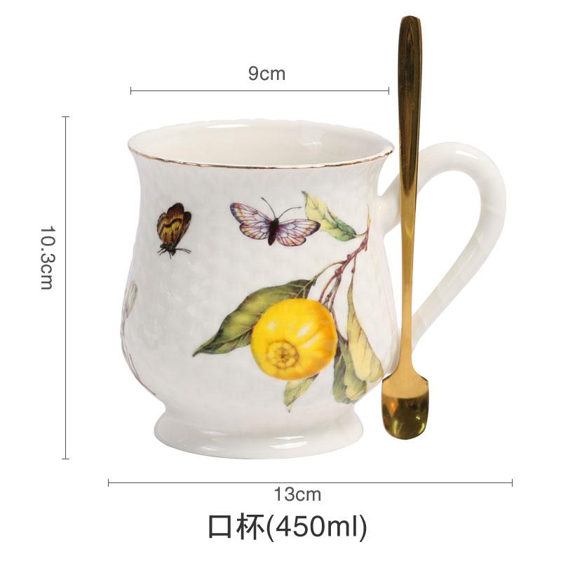 Citronové šálky na espresso, elegantní čajová sada v evropském stylu, sada šálků a podšálků na evropský čaj, keramický hrnek, sada šálků na kávu, dezertní talíř 1 ks