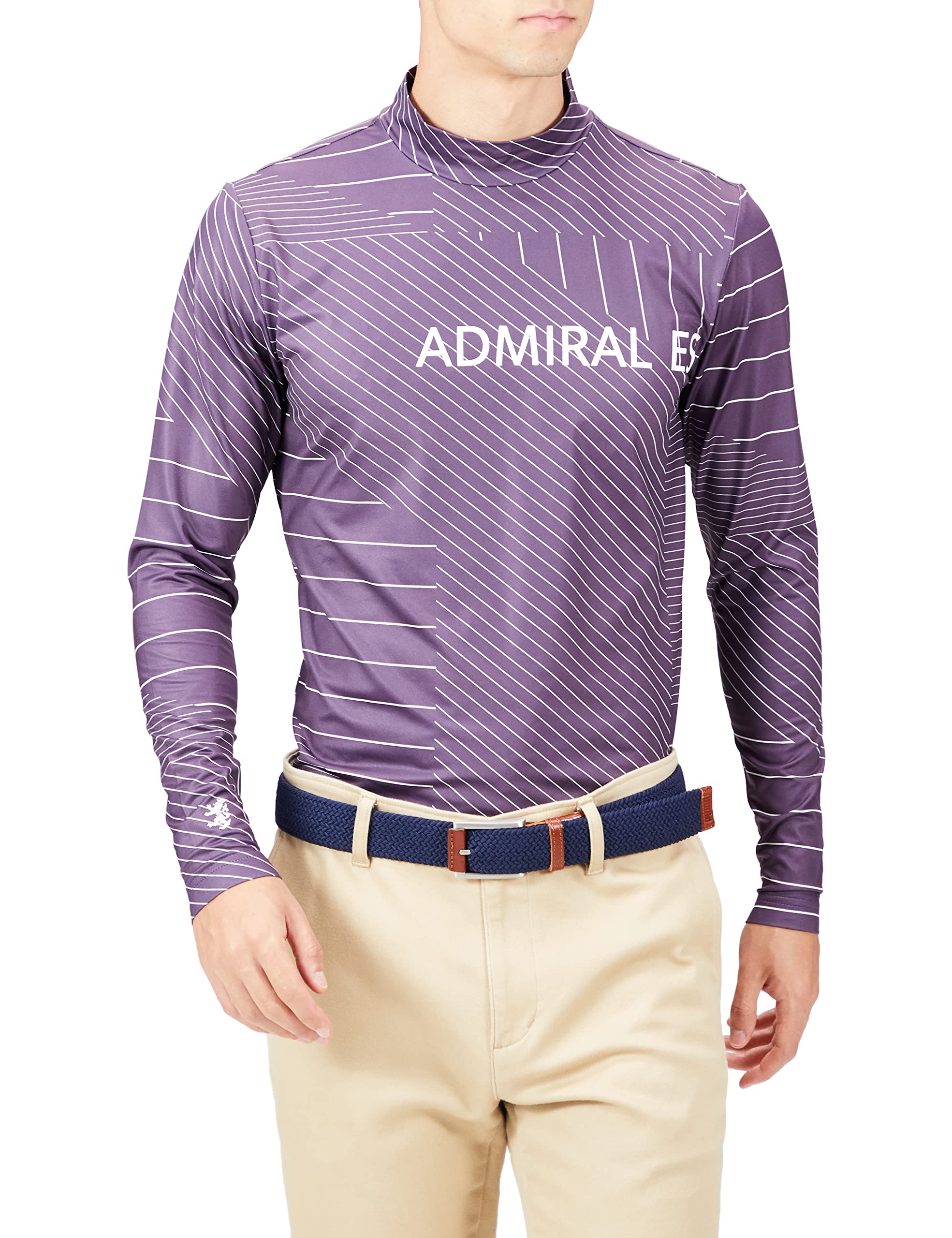 

Admiral Golf ADMA284 Мужская функциональная рубашка для гольфа с геометрическим принтом и высоким воротником, фиолетовая, размер L