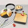 3pcs Carbon Steel Cake Mold Baking Tools Removable Bottom Heart Round Square Cake Embryo Mold Set Leakproof Non-Stick