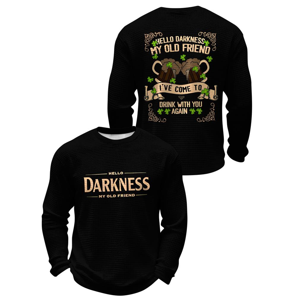 Men's Print Round Neck Long Sleeve Tops Men's Sports Large Size Casual Round Neck Tops