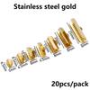 20/30 Stück Goldfarbene Edelstahl-Quetschperlen-Endstück-Schnallen-Spitzen-Verschlüsse für DIY Halsketten-Armband-Schmuckherstellung Zubehör