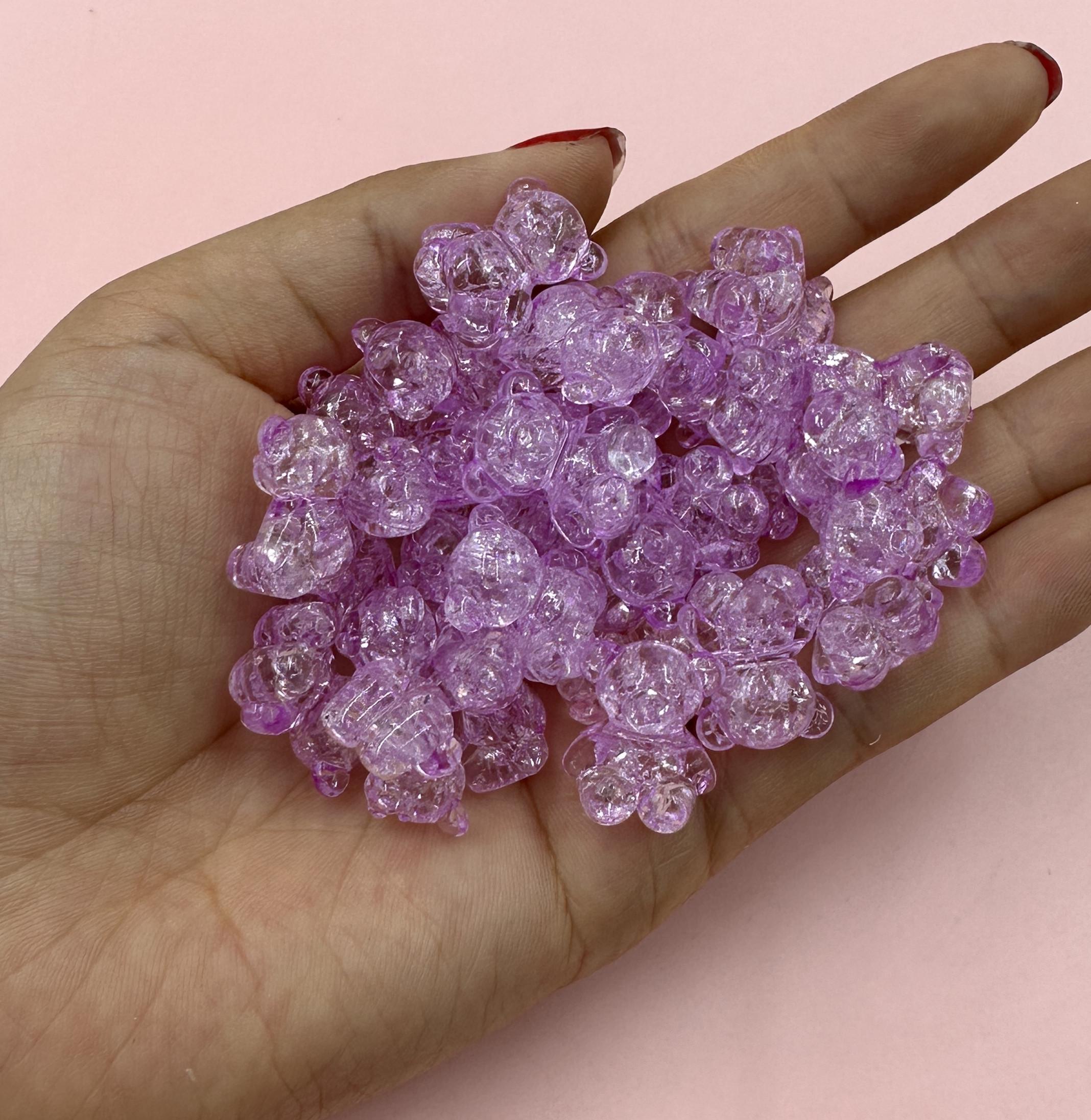 

Подвески имитация стекла взрыв DIY материал мультфильм медведь акриловые ювелирные изделия свободные бусины 35 шт./компл. браслет ожерелье аксессуары фиолетовый