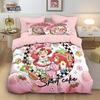 3Pcs Pink Strawberry Girl Printed Down Duvet Cover Set, Multi Size Bedroom Bedding Decoration, Machine Washable