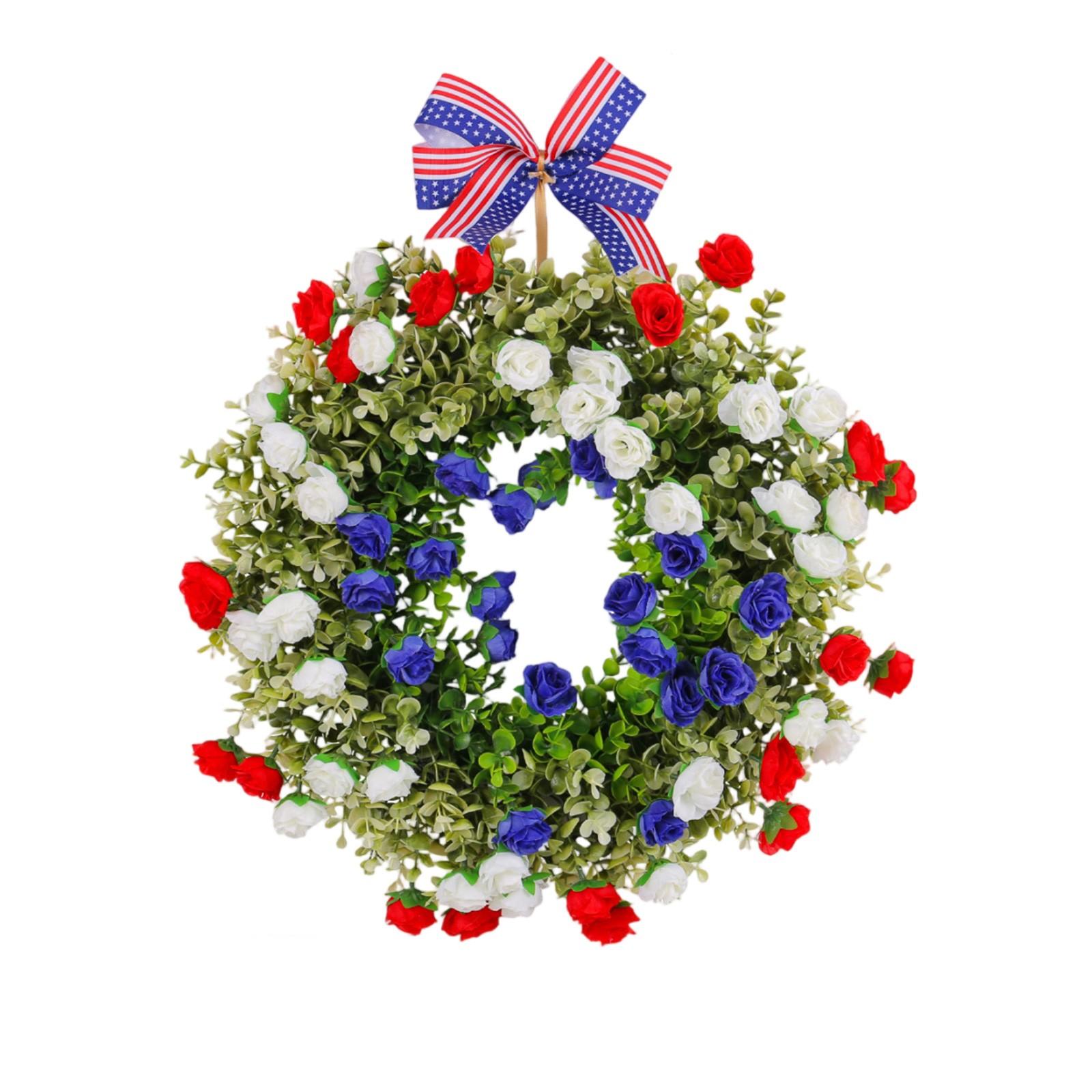 Independence Day Wreath Front Door Wreath Door Hanging Independence Day Decorations Flag Wreath One Size