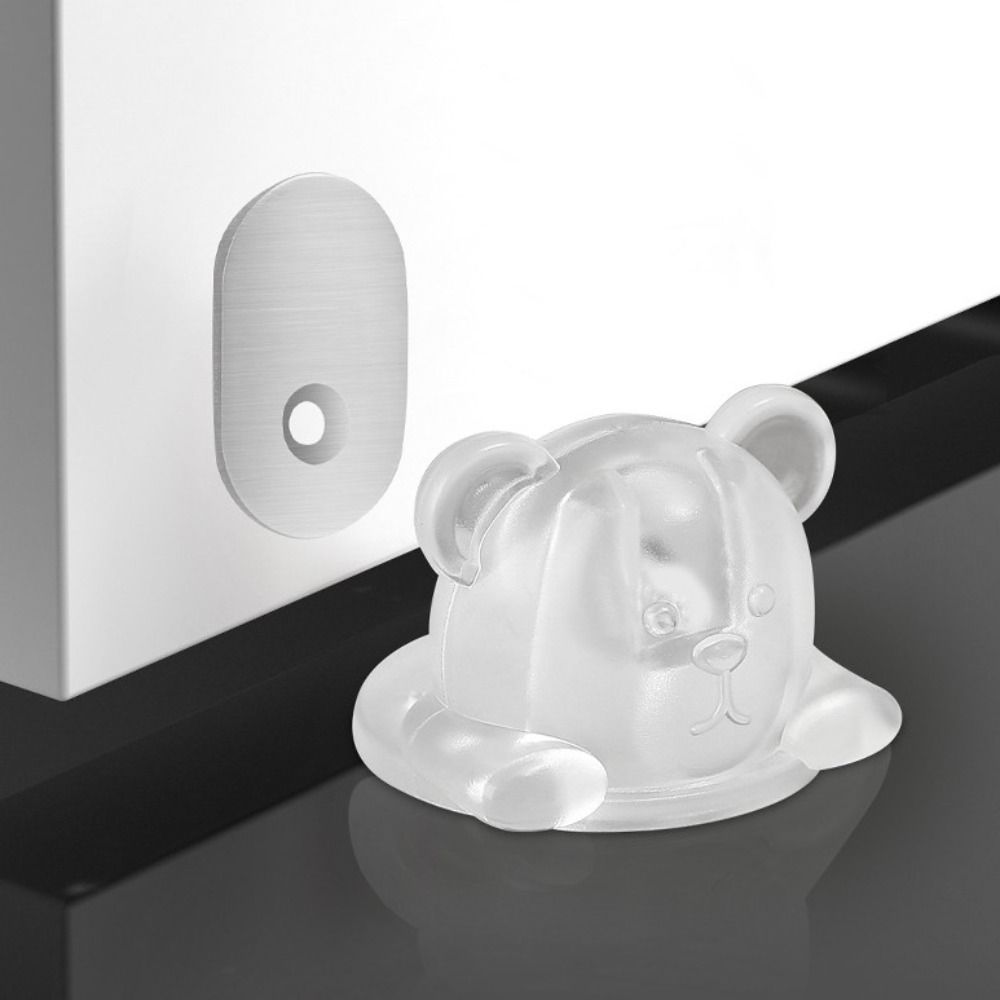 

Non Perforated Cute Bear Suction Light Weight Door Block Anti-collision Silicone Door Stop Bedroom