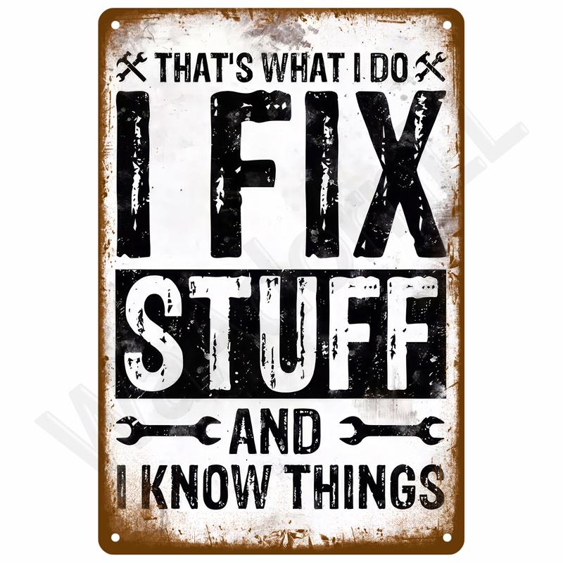 Retro Metal Sign Wall Art Mural Aesthetic Room Home Decor Items Poster Vintage Metal Plate Garage Decoration Tin Sign Plates Bar