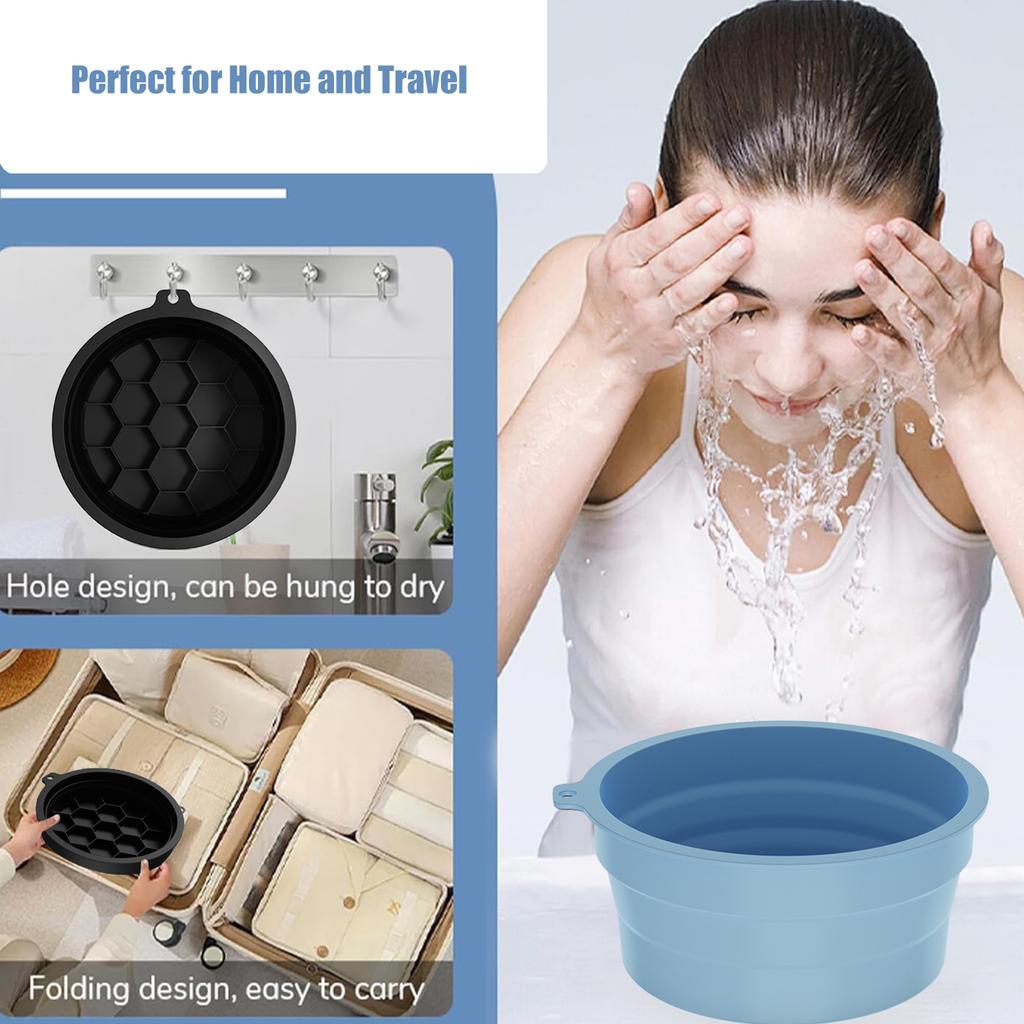 Bol pentru Baie de Gheață Facială pentru Scufundare Facială, Bol Pliabil cu Gheață pentru Față, Chiuvetă Facială pentru Spălarea Feței, Instrument pentru Îngrijirea Pielii Faciale pentru Acasă, Călătorie