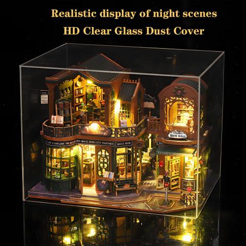 Spilay DIY Wooden Miniature Dollhouse Kit with Furniture, 1:24 Scale Mini House, Dustproof Cover & LED, Creative Gift for Women, Girlfriend, Lover (Tw