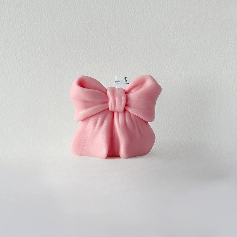 1PC 3D Bow Tie Candle Valentine's Day Bowknot Aromatherapy Scented Candles Plaster Craft Home Decor Wedding Favors Gift