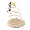 Spring Plate Cat Toy Foldable High Elasticity Stable Standing Interactive Cat Toy with Scratcher