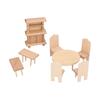 Ensemble miniature de maison de poupée table à manger et chaises 1:Accessoires de Maison de Poupée Échelle 1:12 pour Salon Salle à Manger Chambre à Coucher Série Salle à Manger