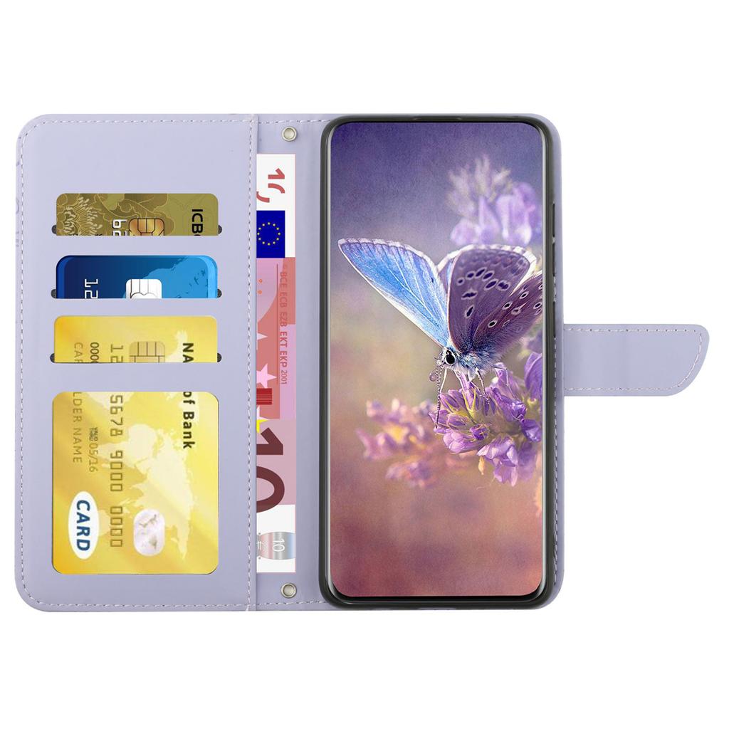 HT03 For OnePlus 12R 5G/Ace 3 5G Phone Case Imprinted Leather Cover with Hand Strap