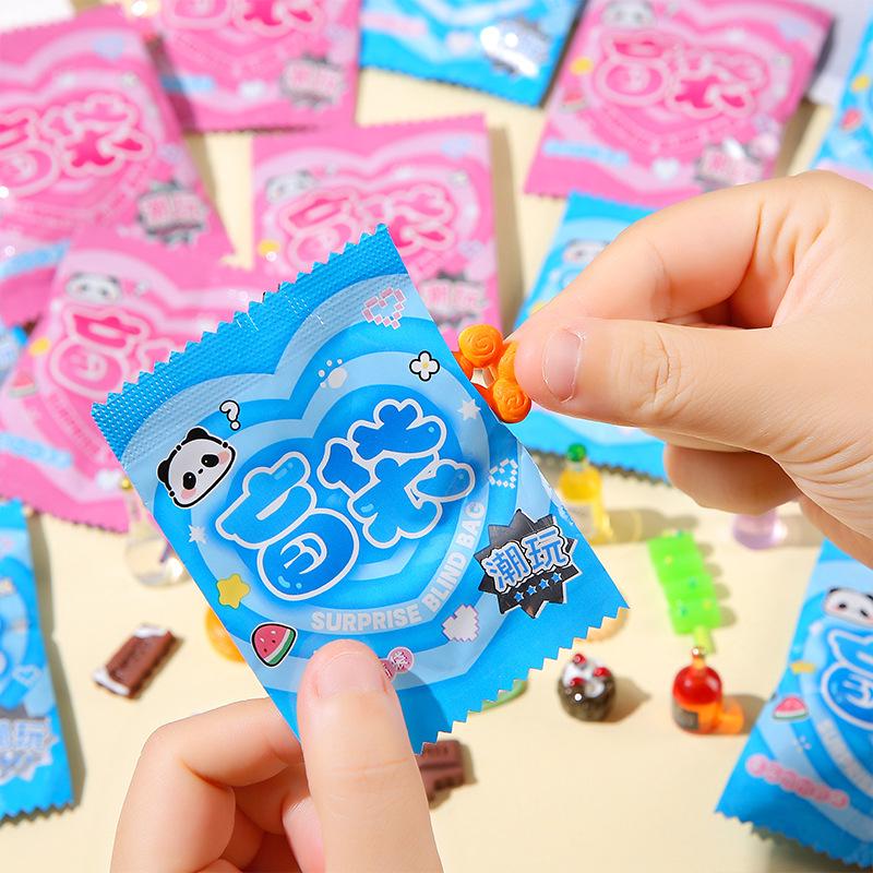 Miniature Food Toy Blind Bags: Simulated Supermarket Snacks and Wine Bottle Decorations