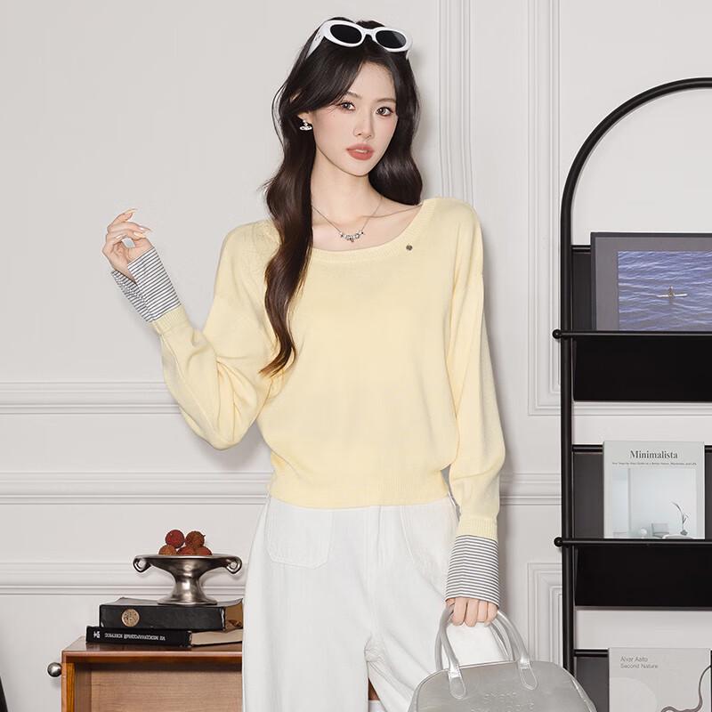 

Женский вязаный свитер с круглым вырезом и длинными рукавами от Trueman One Size