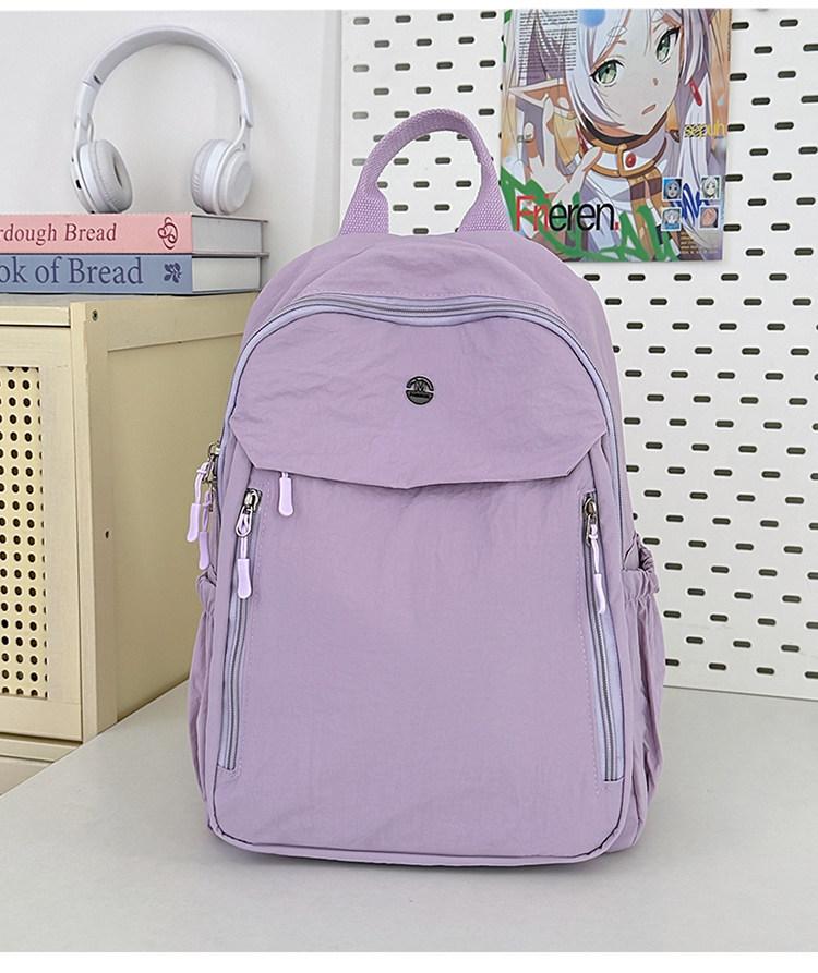 Schoolbag Korean Version Lightweight Backpack Simple Pleated Commuter Backpack Women's 1011 New Large-capacity Casual Student Schoolbag