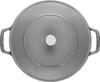 Staub Braiser Cast Iron Induction Compatible Japanese Braiser Sauté Pan, Gray, 24cm, Double-Handled, Enamel, Shallow, Sukiyaki, [Official Product]