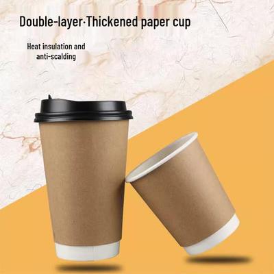 Disposable Kraft Paper Hot Drink Cups with Black Lids