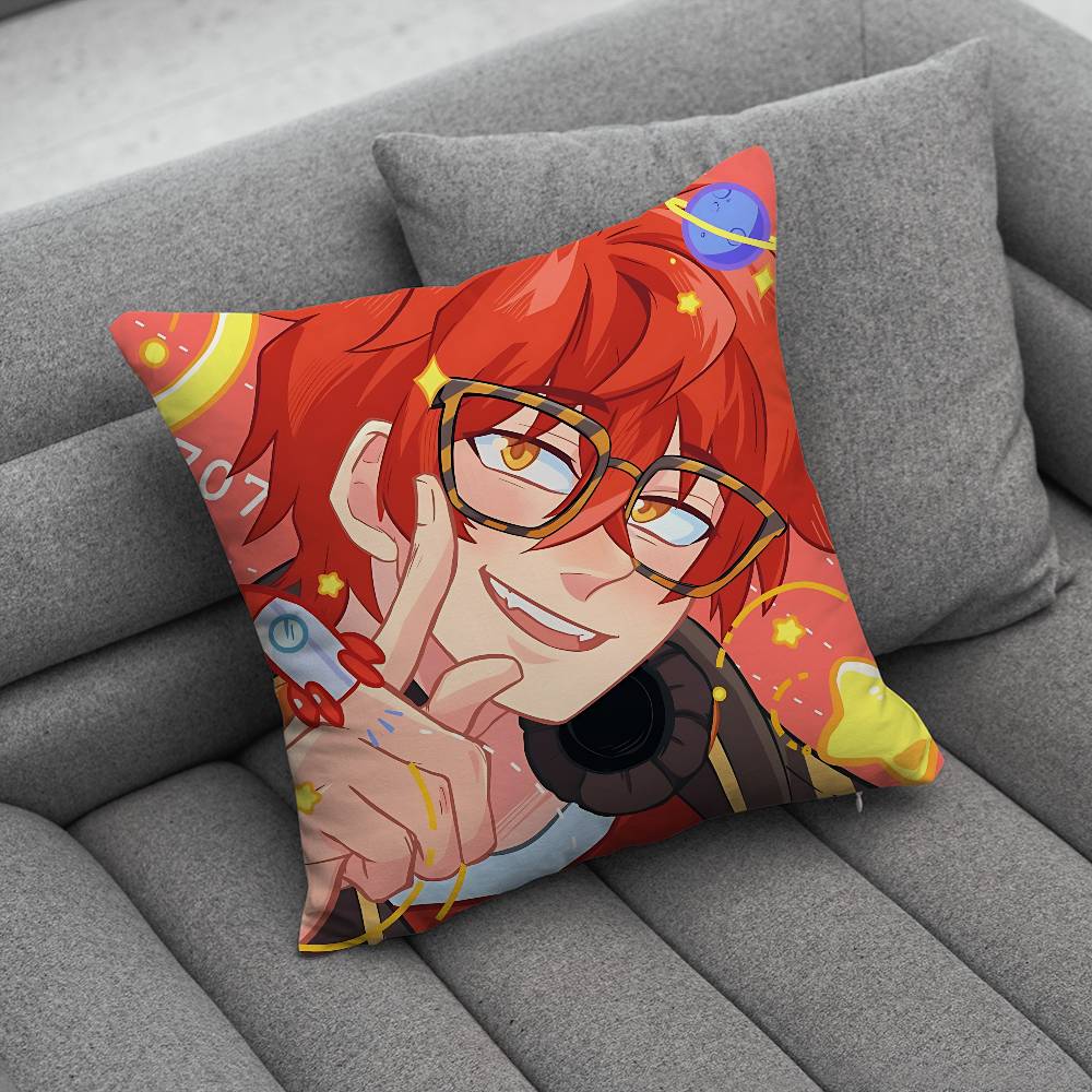 Anime Mystic Messenger Game 707 Pillow Case Antidustmite Pillowcase Invisible zipper silky short plush Sofa cushion cover