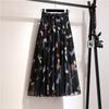 Bohemian Chiffon Half-length Dress for Spring and Summer Mid Length High Waist Fairy Floral Large Swing Skirt Beach Skirt