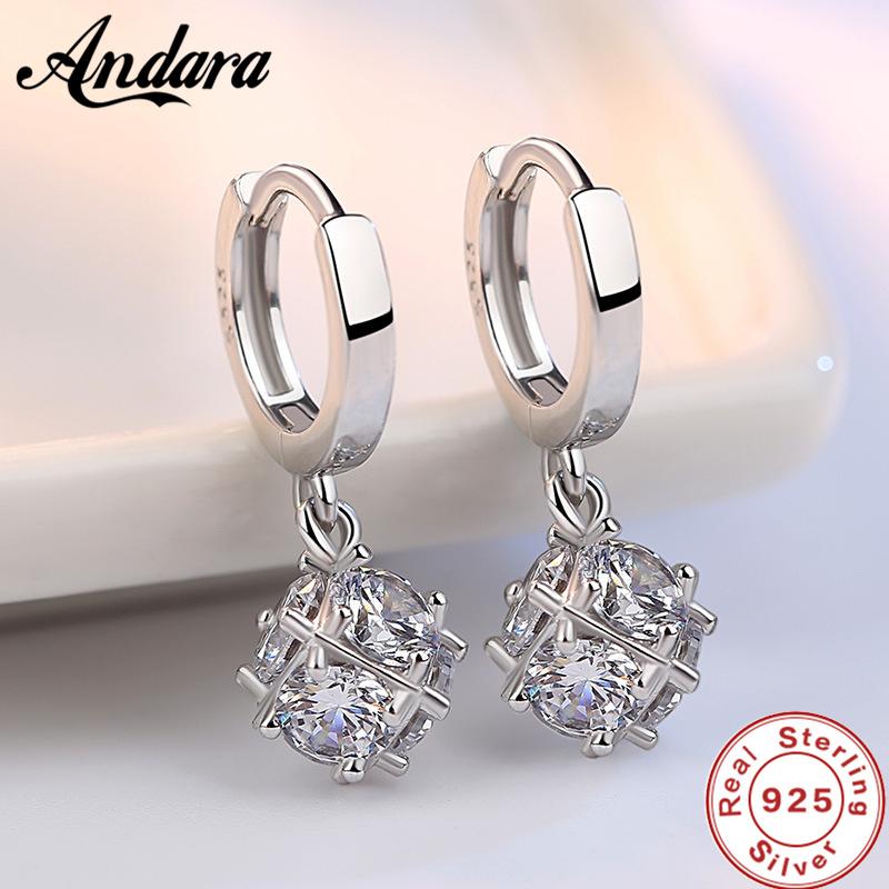 

Sterling Earrings Aaa Zircon Square Buckle Earrings For Women Charm Jewelry Gifts