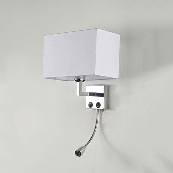 Minimalist Modern Wall Lamps Living Room Bedroom Bedside E27 LED Lighting with Rectangle Texture Shade Decoration