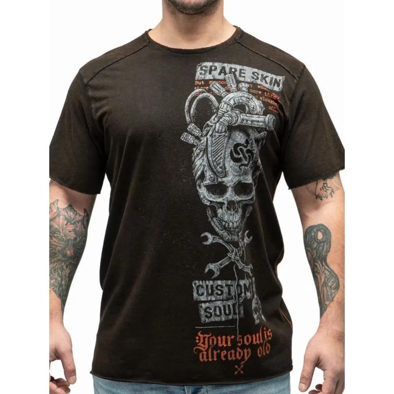 Summer Round Neck 3D Skeleton Print Top Fashionable Casual Short Sleeved Men's T-shirts