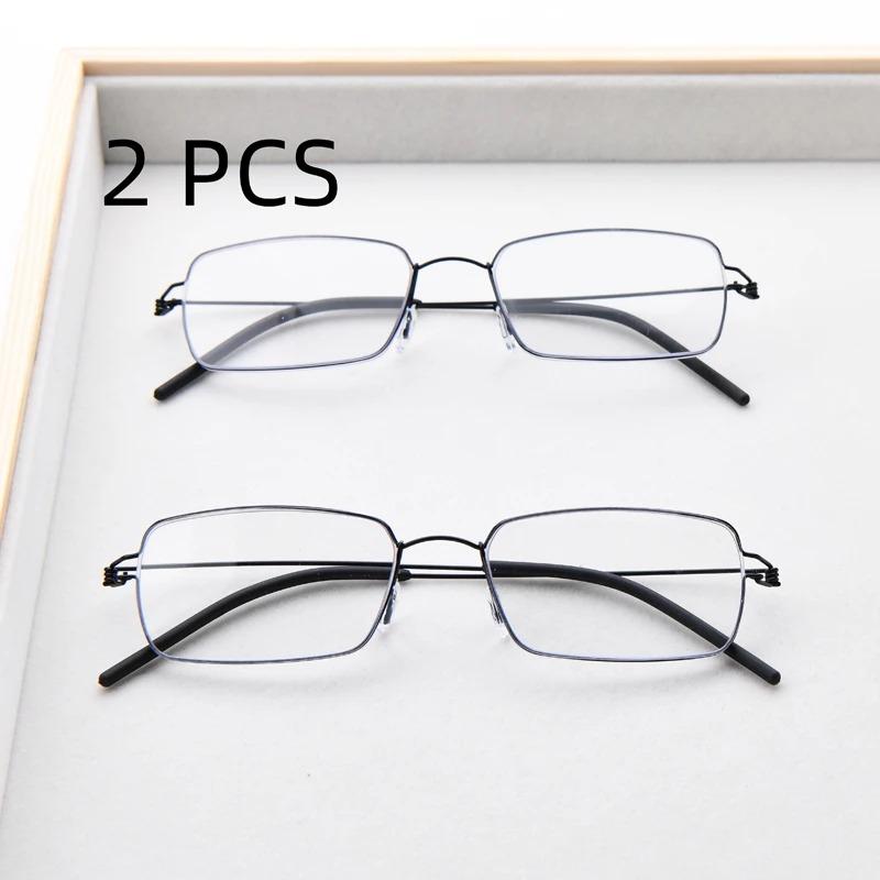 2026 New Thin Anti Blue Light Titanium Reading Glasses Men Flexible Business Presbyopia Computer Readers +1.50