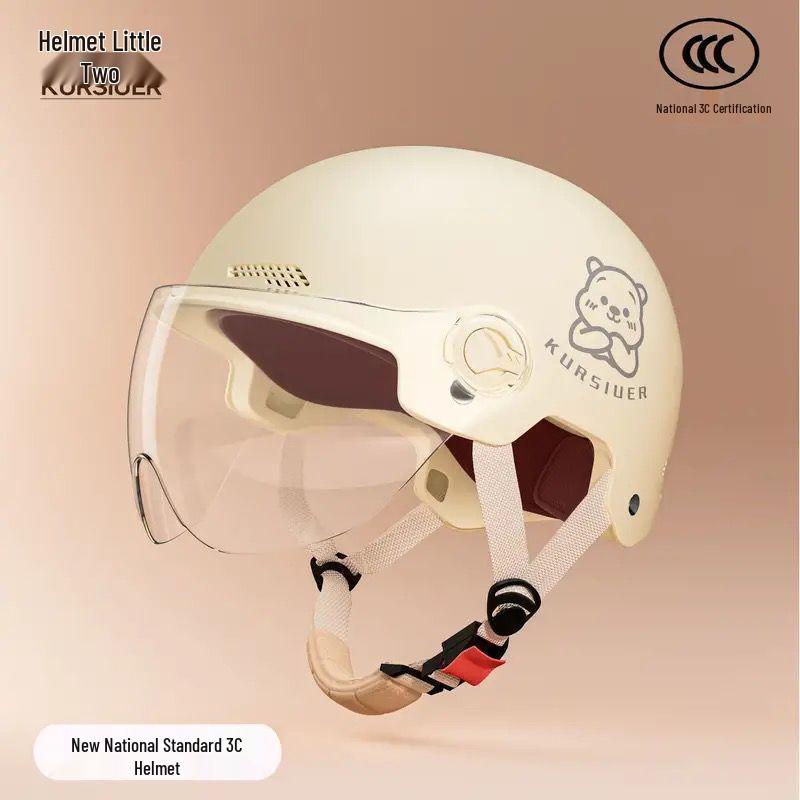 Certified Electric Scooter Helmet with Sun Protection, Four-Season Use, Unisex Design Unbreakable - HD Long Visor (Black Strap)