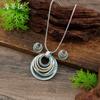 New Enamel Color Hollow Ring Stud Earrings Pendant Set Women's Fashion Simple Ring Necklace Set