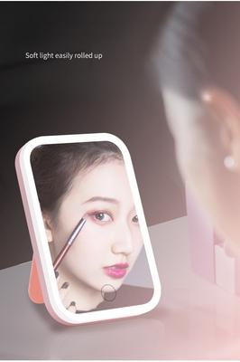 LED Makeup Mirror Desktop High-definition Tri Color Light Mirror Portable and Portable Folding