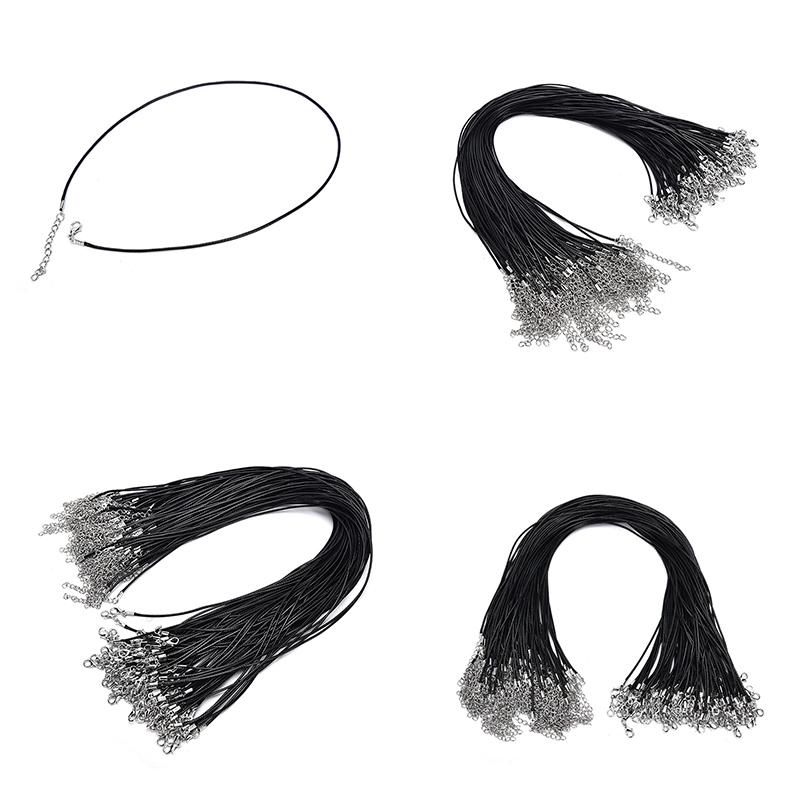 100Pcs Wax Line Necklace Pendant Charms Cord Beads String Lobster Strap Rope Diy